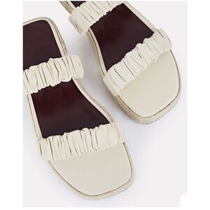 Staud maya ruched slip on espadrille sandals l flats - shoes sz 10/11 41